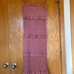 MARBLE Dusty Rose Ruffled Blouse